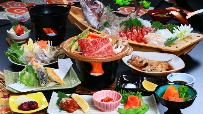【グレードアップ】海鮮料理×知多牛ステーキ付★美味しさは太鼓判です！ 【お食事は個室食】